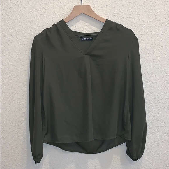 olive green blouse - Picture 1 of 2